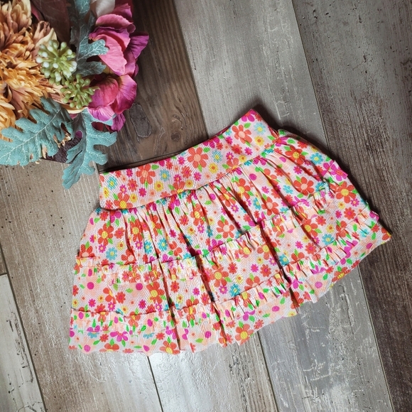Nickelodeon Coral Colorful Floral Mesh Overlay Baby Girl Skort Size 18m NWOT - Picture 5 of 11